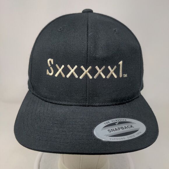 Sxxxxx1 Suforia Snapback Hat Black One Size Embroidered Adjustable Yupoong - Picture 2 of 8